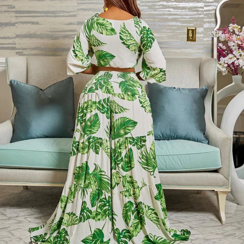 Conjunto Feminino Cropped e Calça Pantalona