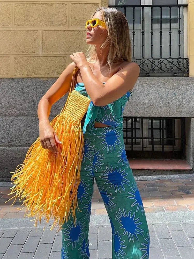 Conjunto Feminino Cropped e Calça - Thalita