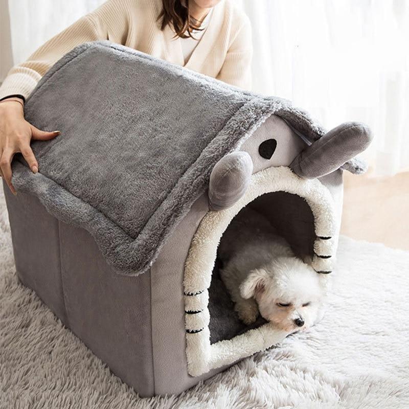 Casa para Cachorros e Gatos com Caminha - Pet Bed House - Lojas Promorin