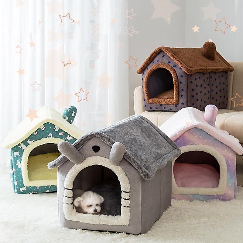 Casa para Cachorros e Gatos com Caminha - Pet Bed House - Lojas Promorin