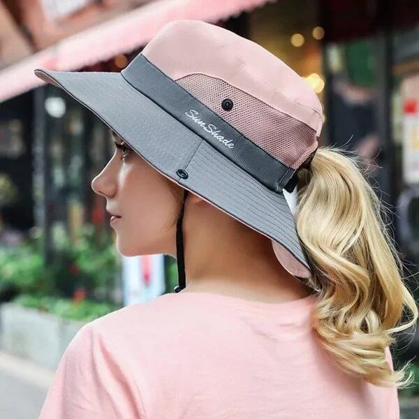 Chapéu de Sol Dobrável com Proteção UV 50+