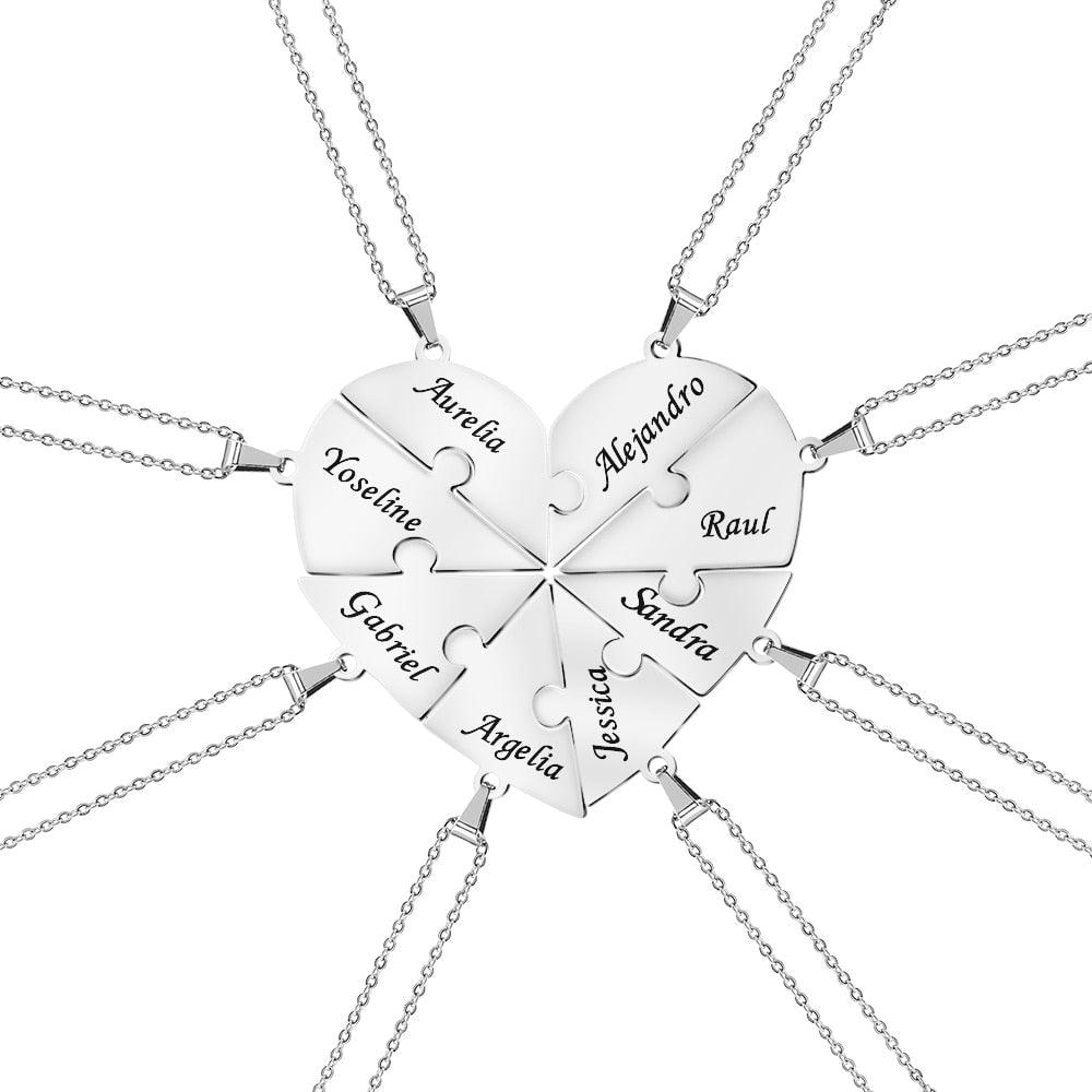 Colar da Amizade de Coração Quebra - Cabeças Personalizado - Lojas Promorin