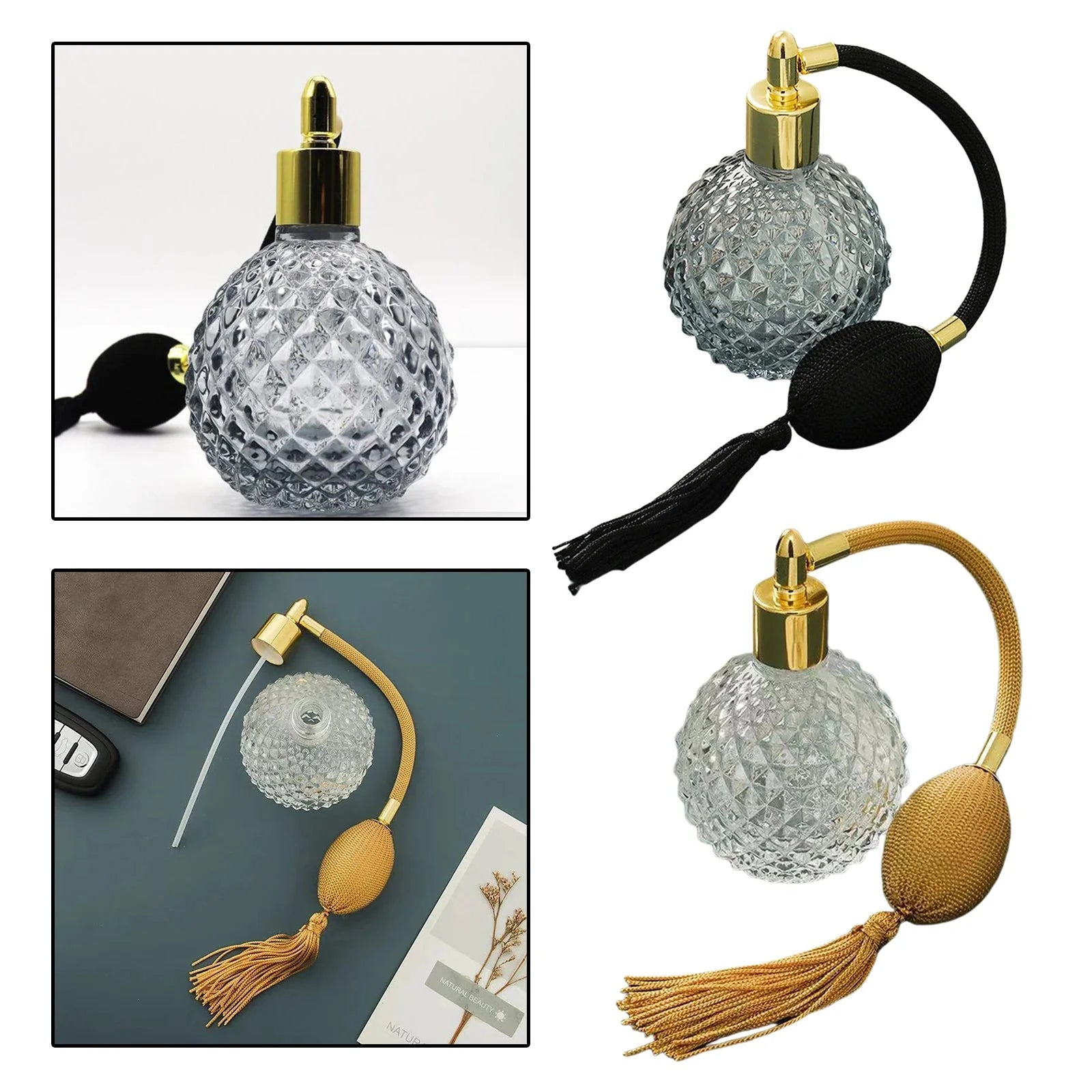 Frasco de Perfume Estilo Vintage em Cristal