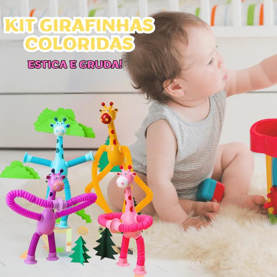 Girafinhas Criativas Estica e Gruda Com Luz De LED - Diversão Garantida Para As Crianças - Lojas Promorin