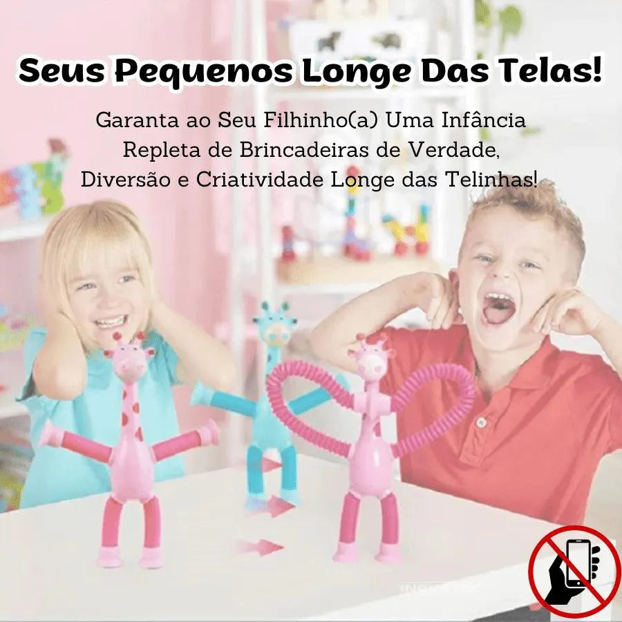 Girafinhas Criativas Estica e Gruda Com Luz De LED - Diversão Garantida Para As Crianças - Lojas Promorin