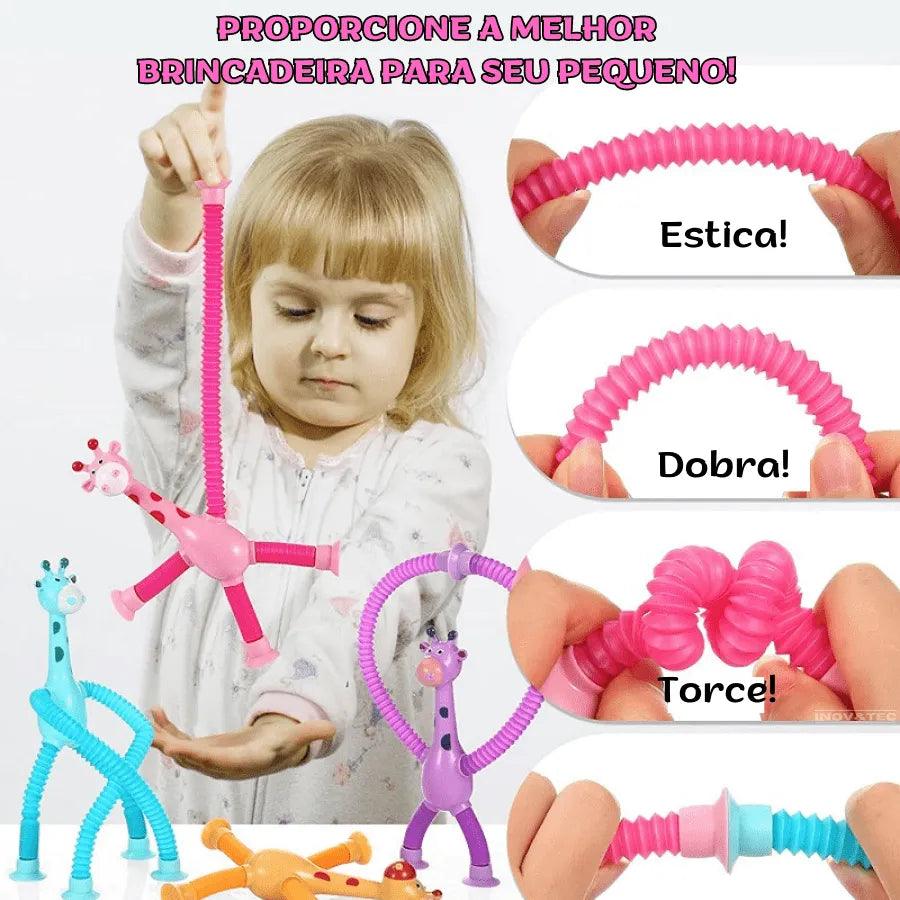 Girafinhas Criativas Estica e Gruda Com Luz De LED - Diversão Garantida Para As Crianças - Lojas Promorin