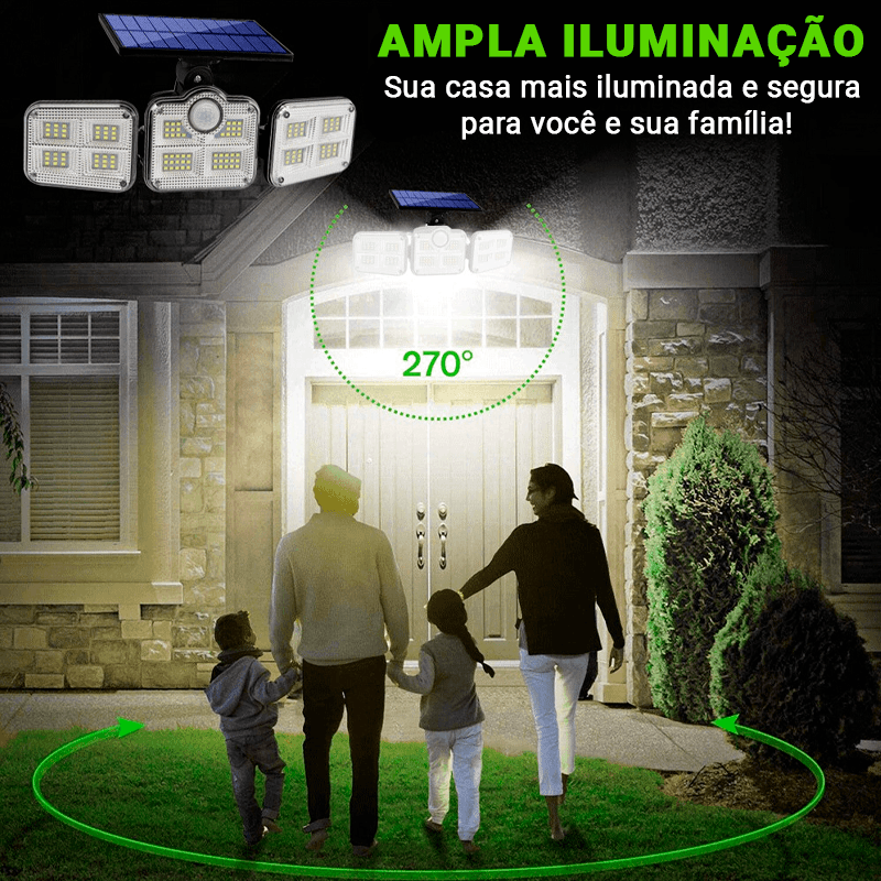 Holofote Solar LED 800W com 3 Cabeças- PowerLight - Lojas Promorin