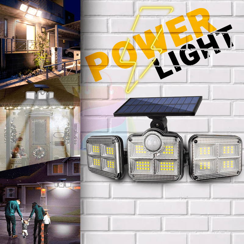 Holofote Solar LED 800W com 3 Cabeças- PowerLight - Lojas Promorin