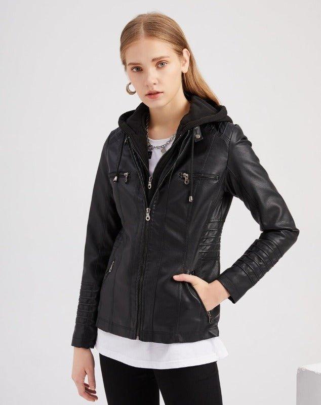 Jaqueta de Couro com Capuz - Frete Grátis - Lojas Promorin