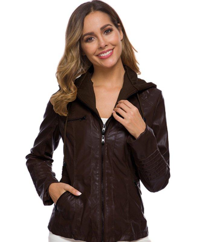 Jaqueta de Couro com Capuz - Frete Grátis - Lojas Promorin