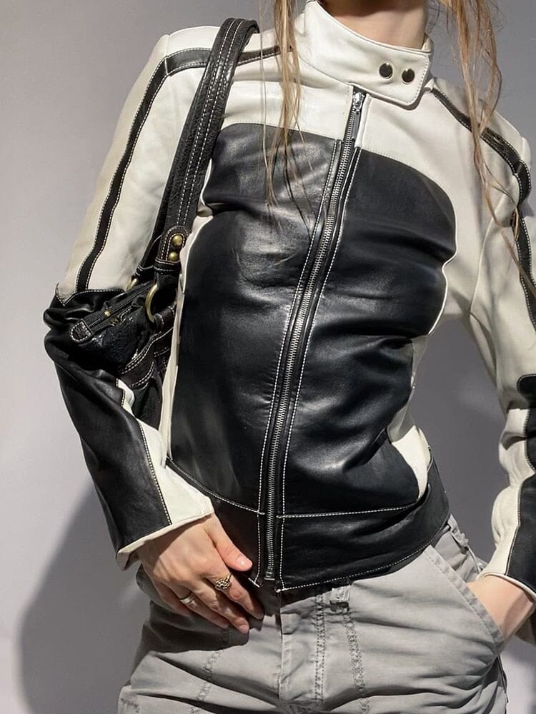 Jaqueta de Couro Motoqueiro Feminina