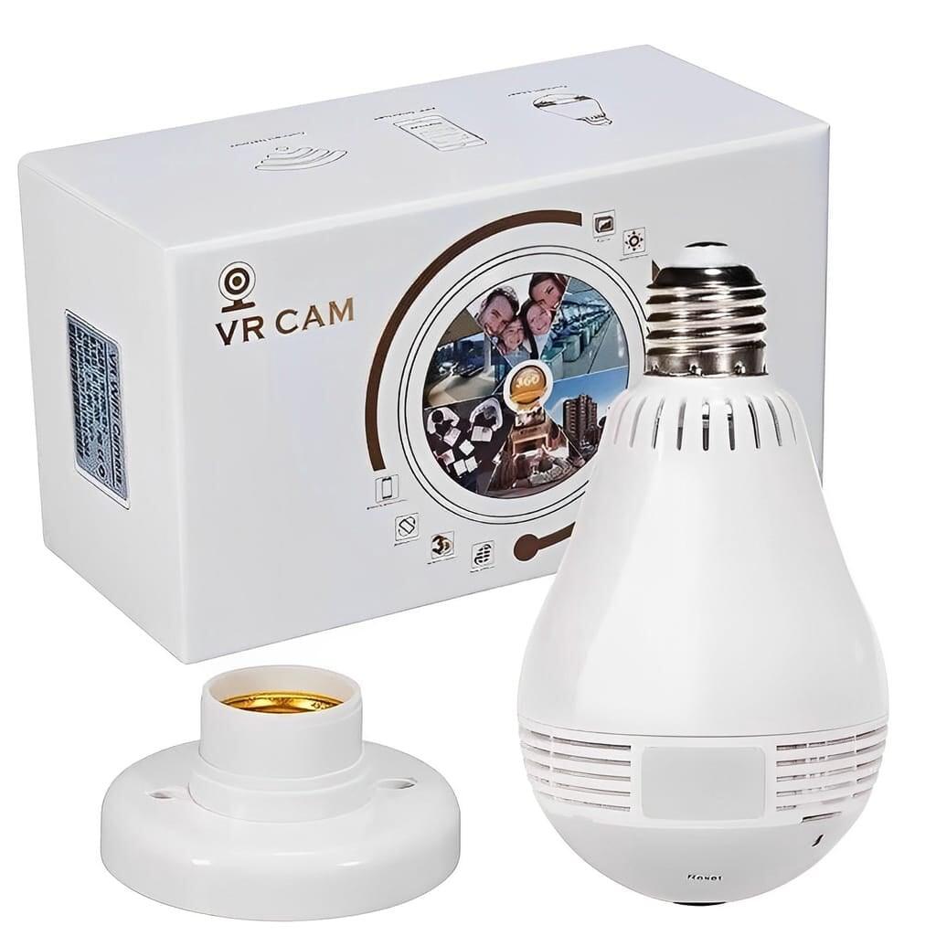 Lâmpada Câmera Espiã 360º e Visão Noturna - Lojas Promorin