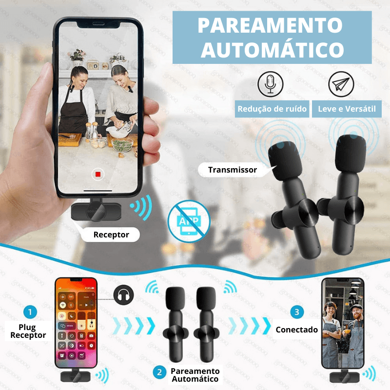 Microfone Profissional De Lapela Sem Fio Speaker® - Lojas Promorin