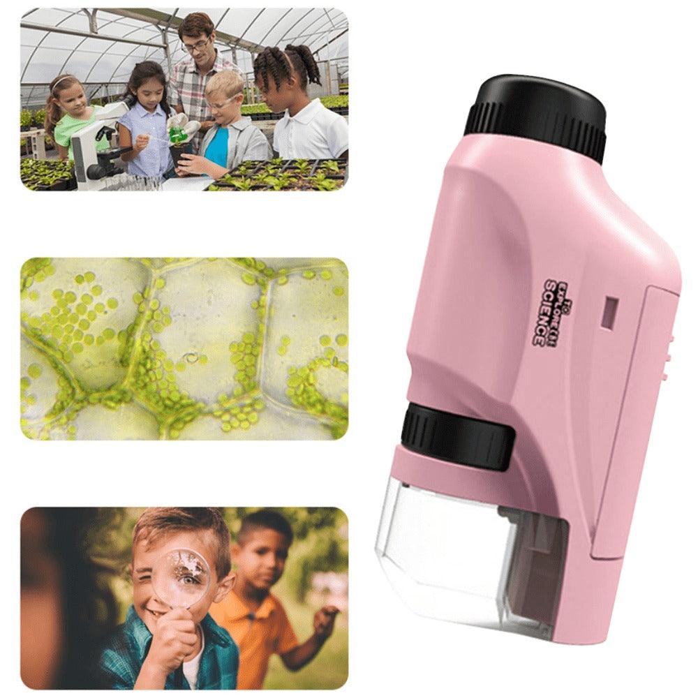 Mini Microscópio Portátil MUNDO CIÊNCIA - Brincadeira Educativa Para Crianças - Lojas Promorin