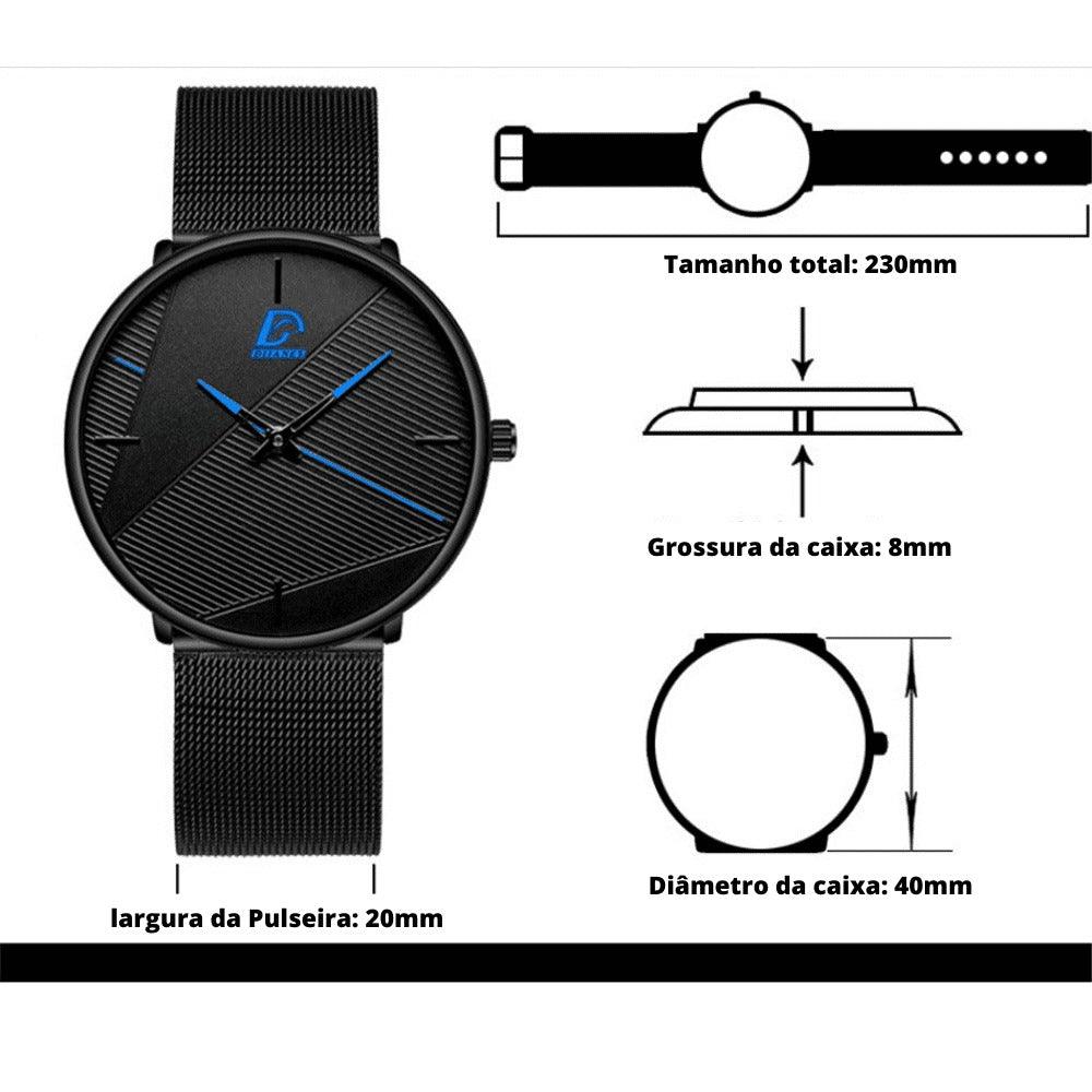 Relógio Minimalista com Movimento de Quartzo MINIMAL - Lojas Promorin