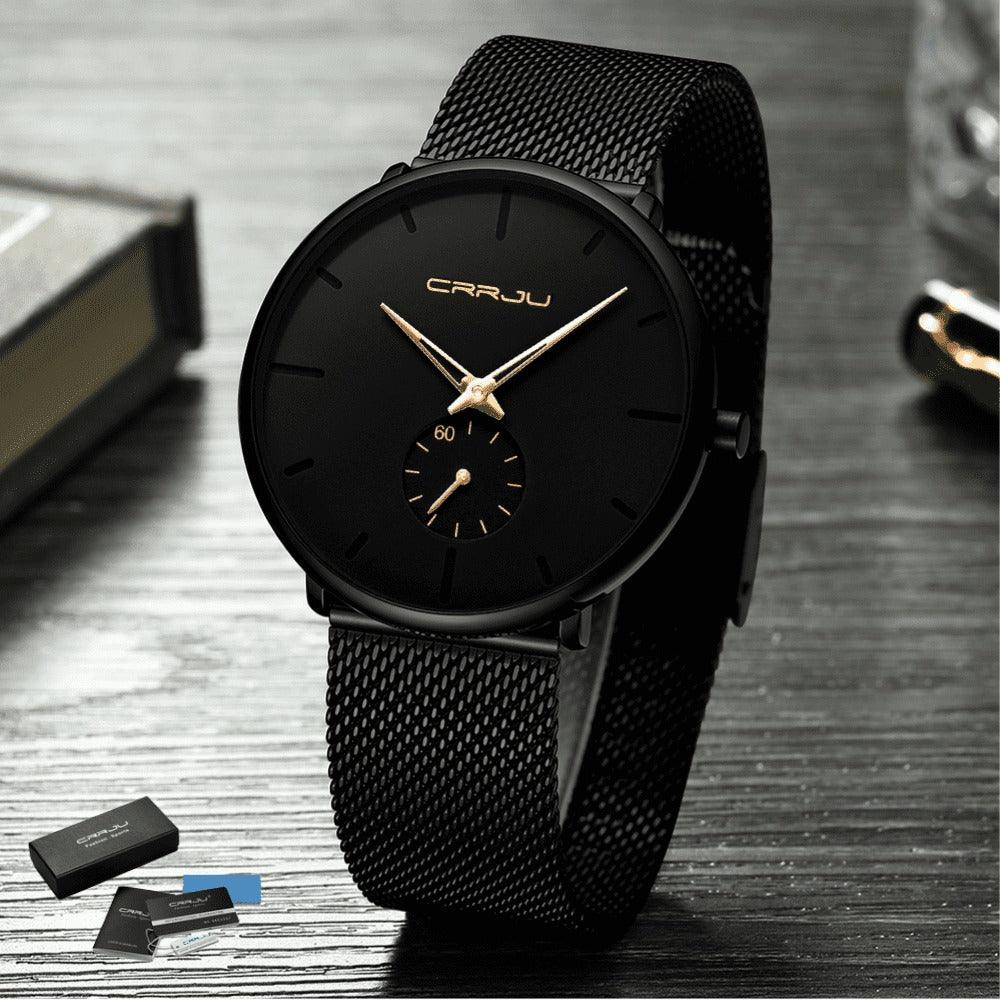 Relógio Minimalista CRRJU MINIMAL - Movimento de Quartzo, Ultra fino e Resistente - Lojas Promorin