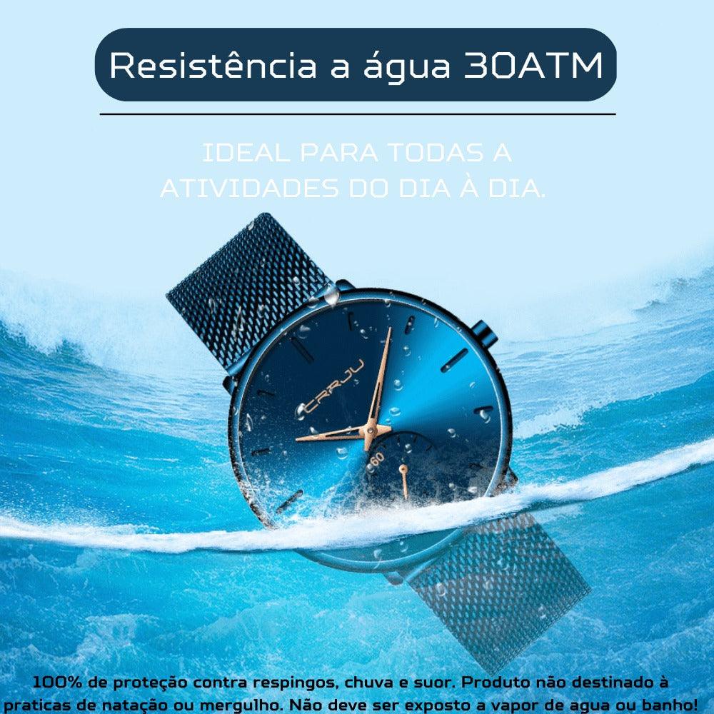 Relógio Minimalista CRRJU MINIMAL - Movimento de Quartzo, Ultra fino e Resistente - Lojas Promorin