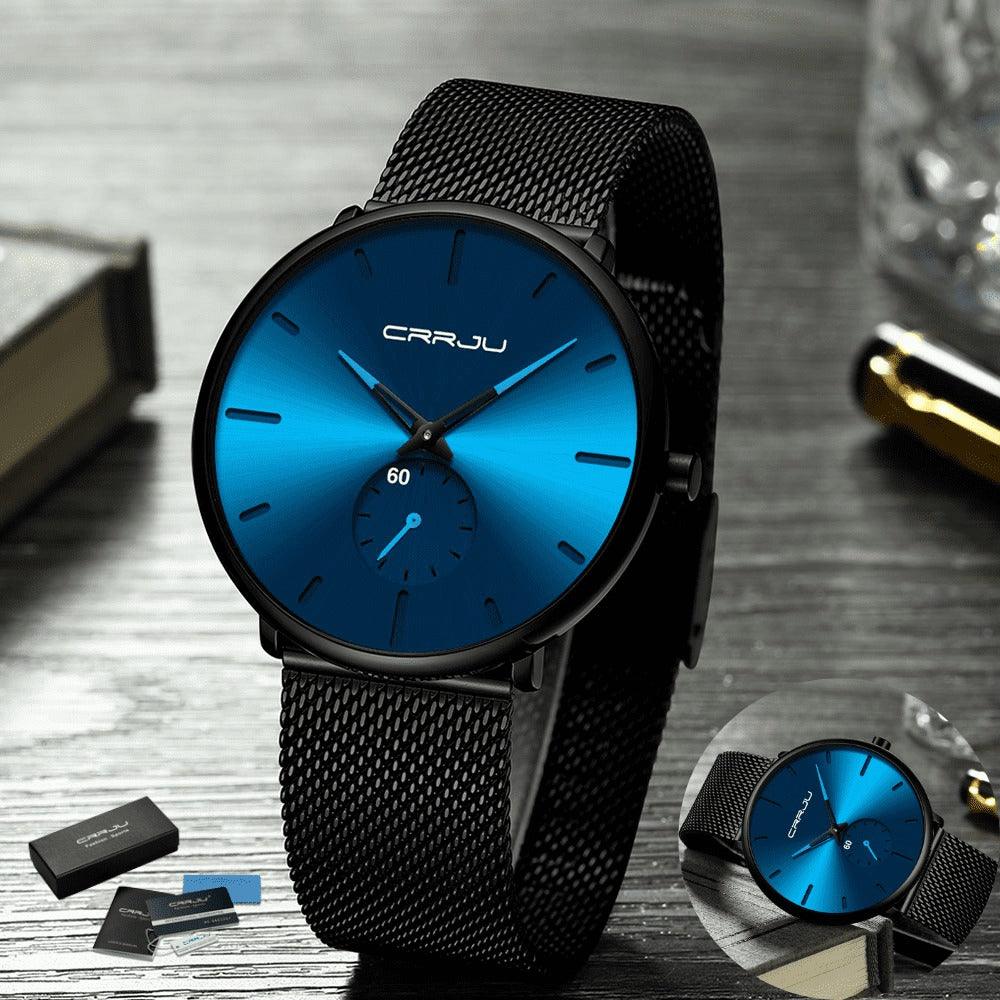 Relógio Minimalista CRRJU MINIMAL - Movimento de Quartzo, Ultra fino e Resistente - Lojas Promorin