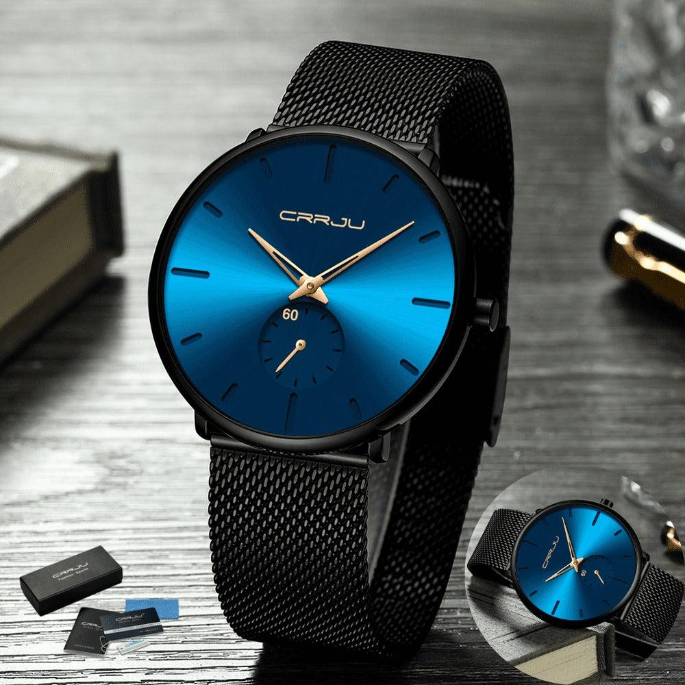 Relógio Minimalista CRRJU MINIMAL - Movimento de Quartzo, Ultra fino e Resistente - Lojas Promorin
