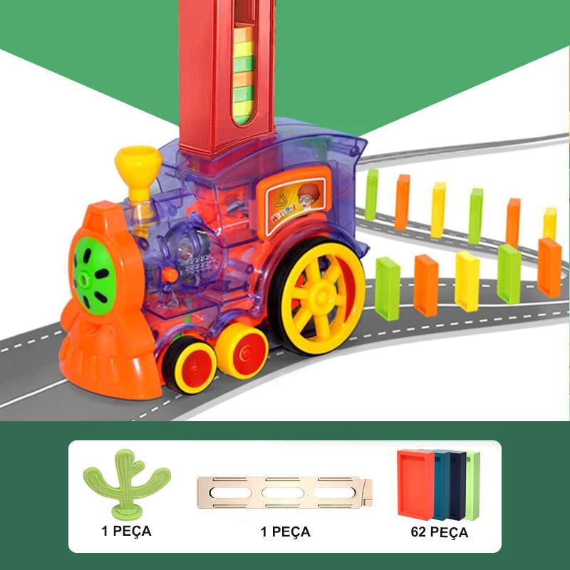 Trenzinho de Brinquedo com Conjunto de Dominós