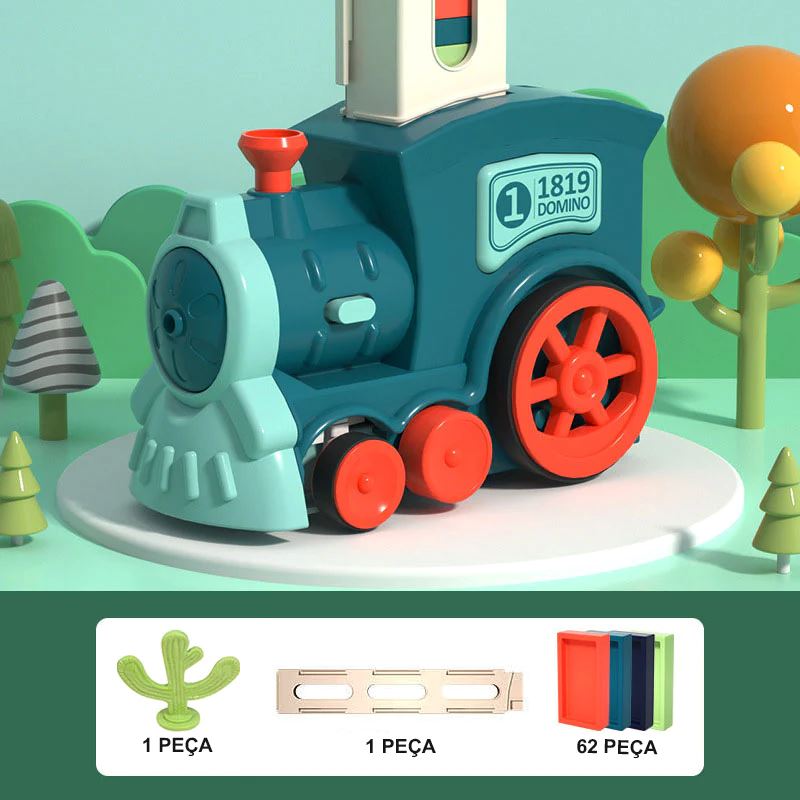 Trenzinho de Brinquedo com Conjunto de Dominós