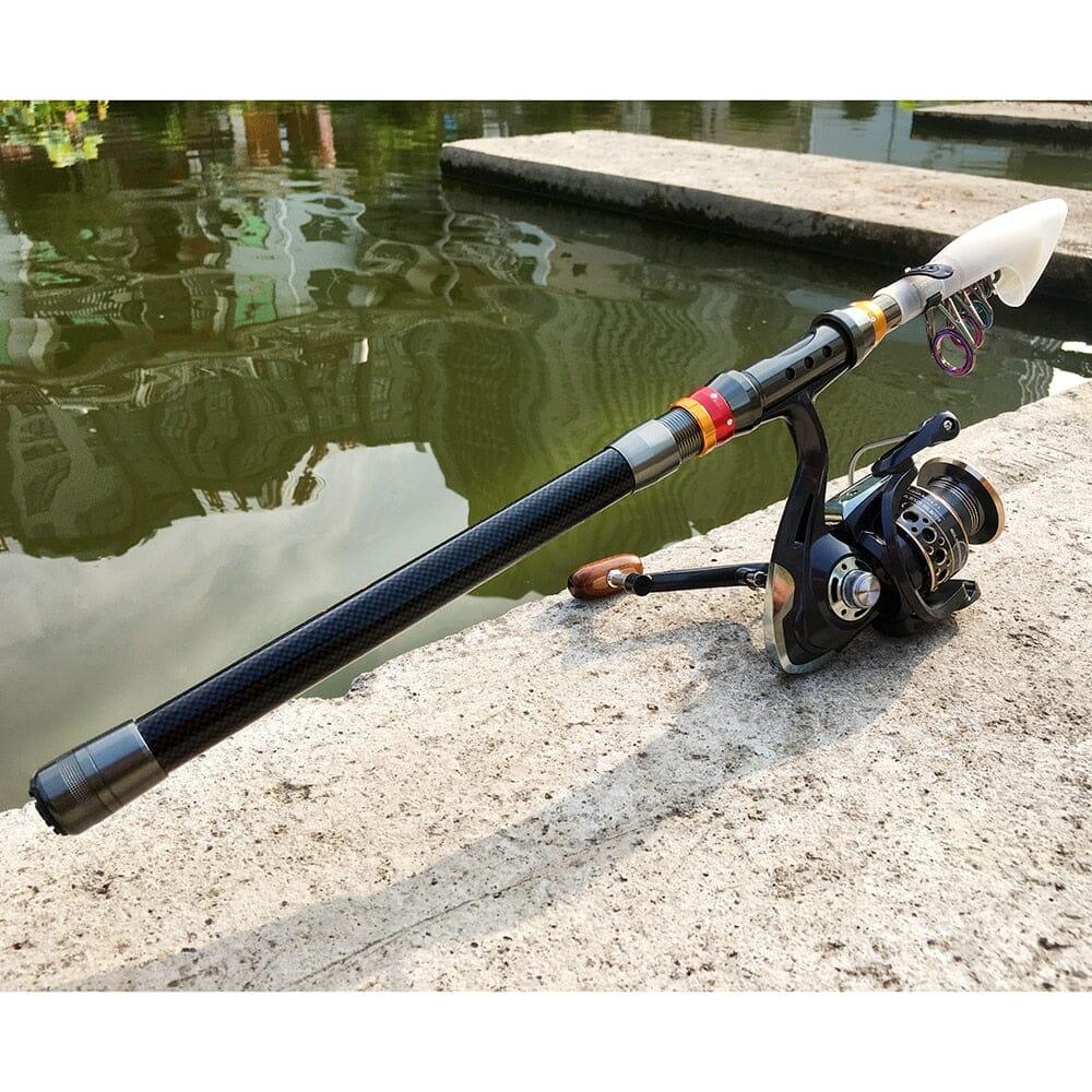 Vara de Pesca Telescopia em Fibra de Carbono com Molinete Drag 10kg - Lojas Promorin