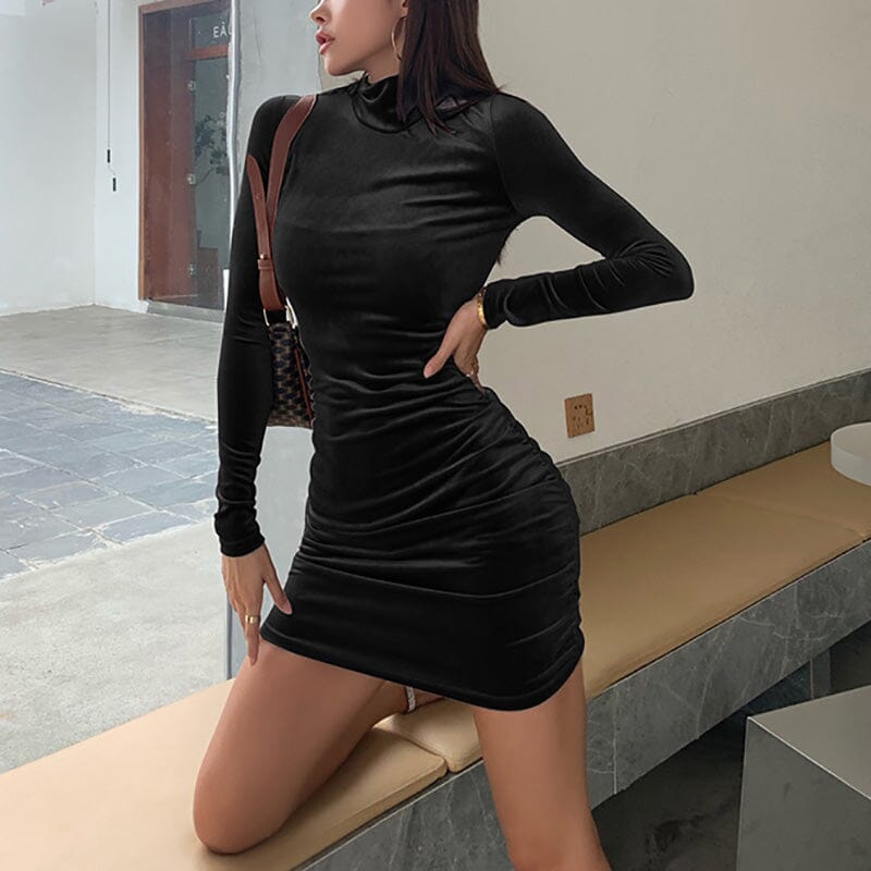 Vestido de Festa Curto Gola Alta - Moda Paris