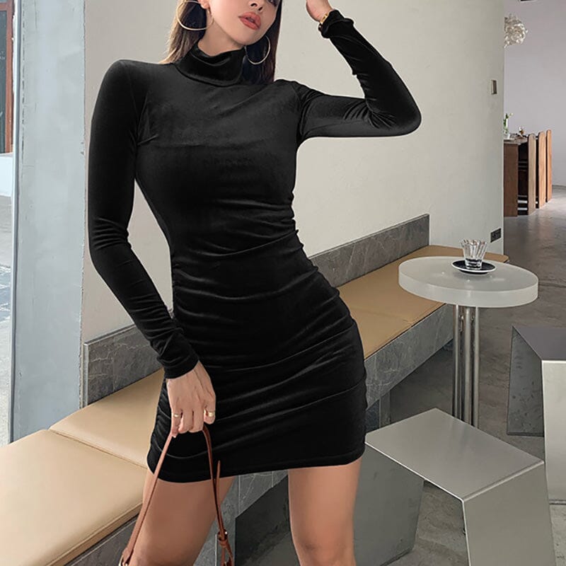 Vestido de Festa Curto Gola Alta - Moda Paris