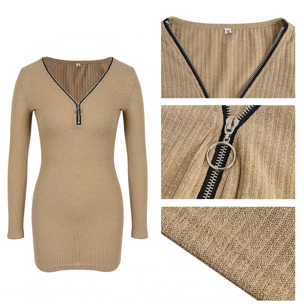 Vestido Feminino Casual Manga Longa - Luna Bliss