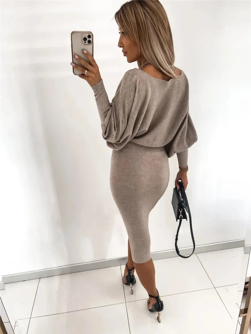 Vestido Feminino de Manga Longa - Lunara