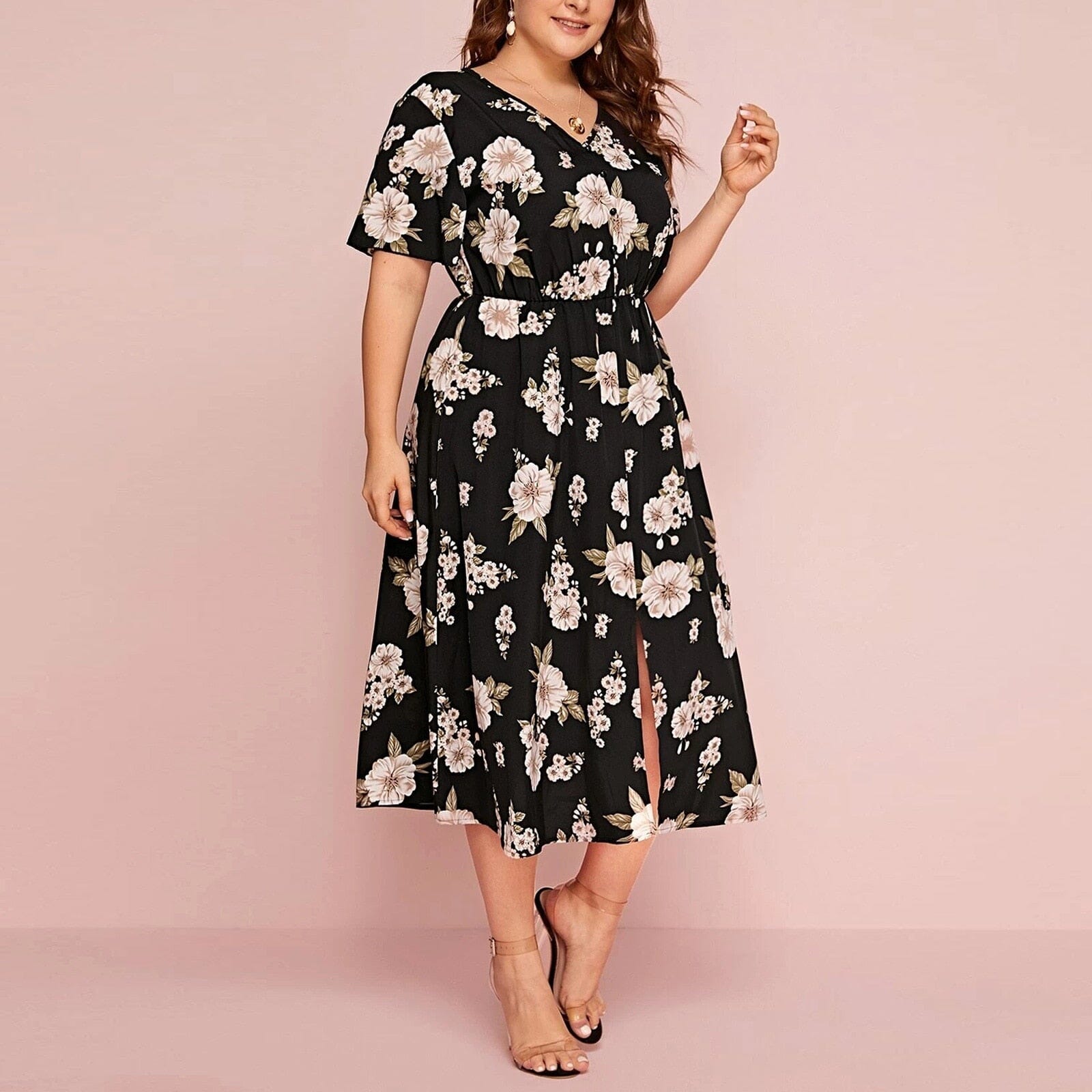 Vestido Floral Plus Size Thaís
