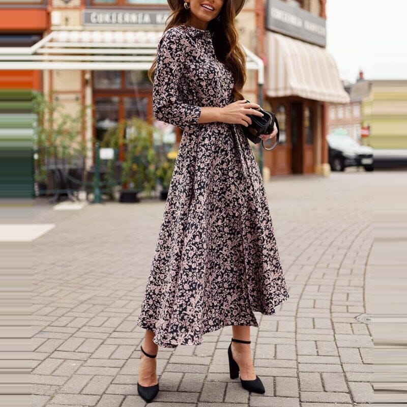 Vestido Midi Estampado Tereza