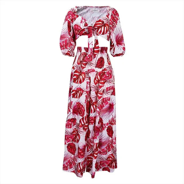 Conjunto Feminino Cropped e Calça Pantalona