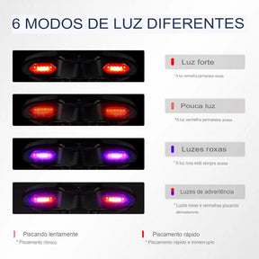 Assento de Bicicleta com Luz de Advertência