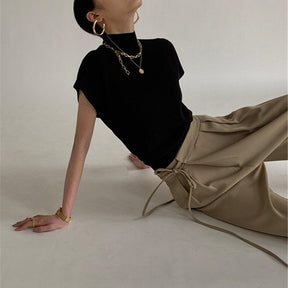 Blusa de Malha com Gola Alta