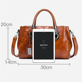 Bolsa Feminina Clássica Boston™ - Dupla Alça em Couro PU