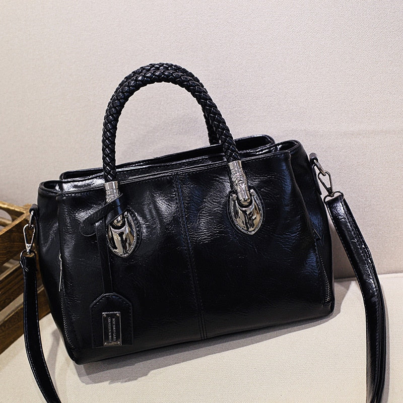 Bolsa Feminina Clássica Boston™ - Dupla Alça em Couro PU