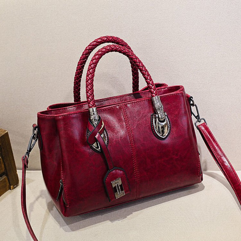 Bolsa Feminina Clássica Boston™ - Dupla Alça em Couro PU