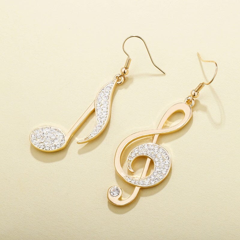 Brinco Nota Musical Cravejado com Strass