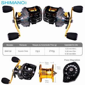 Carretilha Shimano 10 Kg de arrasto 7:2.1 + Brinde Exclusivo