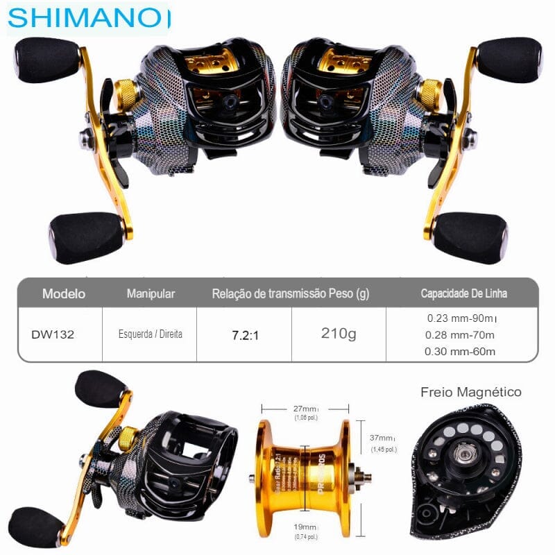 Carretilha Shimano 10 Kg de arrasto 7:2.1 + Brinde Exclusivo