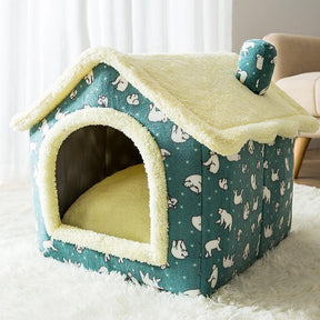 Casa para Cachorros e Gatos com Caminha - Pet Bed House - Lojas Promorin