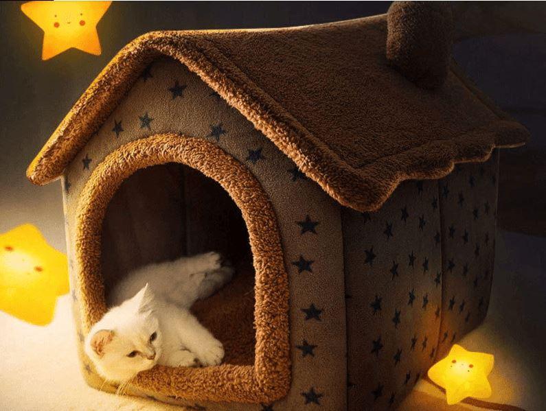 Casa para Cachorros e Gatos com Caminha - Pet Bed House - Lojas Promorin
