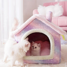 Casa para Cachorros e Gatos com Caminha - Pet Bed House - Lojas Promorin