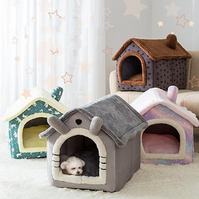 Casa para Cachorros e Gatos com Caminha - Pet Bed House - Lojas Promorin
