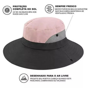 Chapéu de Sol Dobrável com Proteção UV 50+