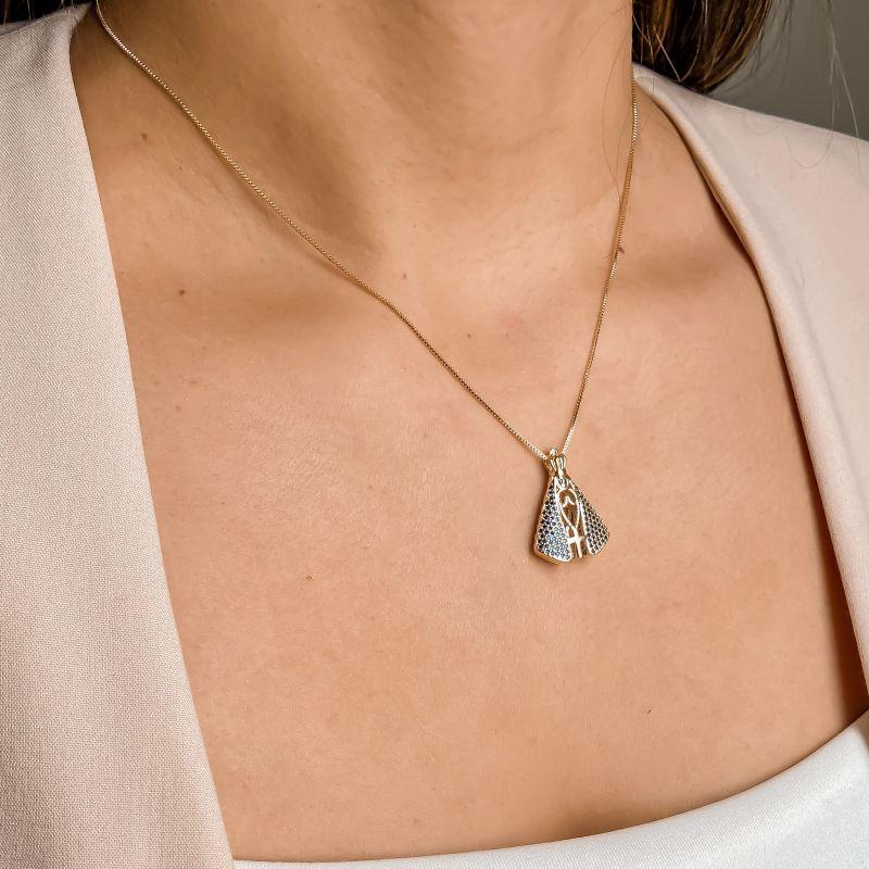 Colar Nossa Senhora Aparecida - Dupla Face - Lojas Promorin