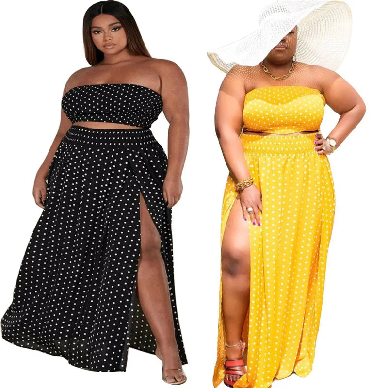 Conjunto Cropped e Saia Plus Size Bella