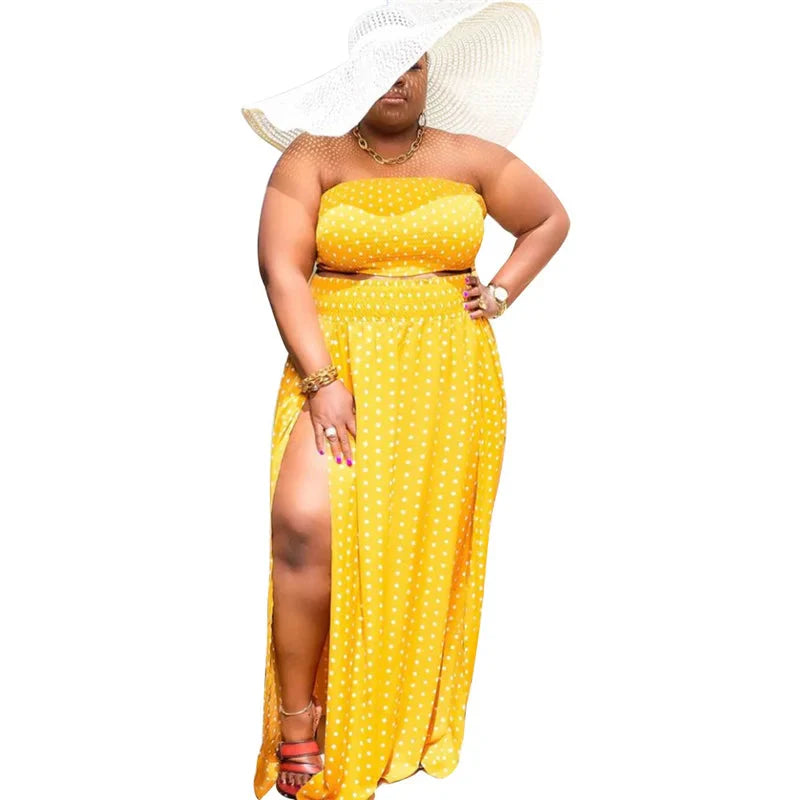 Conjunto Cropped e Saia Plus Size Bella