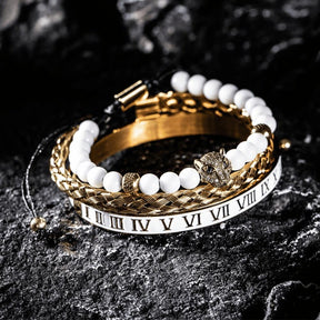 Conjunto de 3 Pulseiras ROYAL MARFIN Banhada a Ouro- SUPER PROMOÇÃO de LANÇAMENTO (Últimas Unidades) - Lojas Promorin